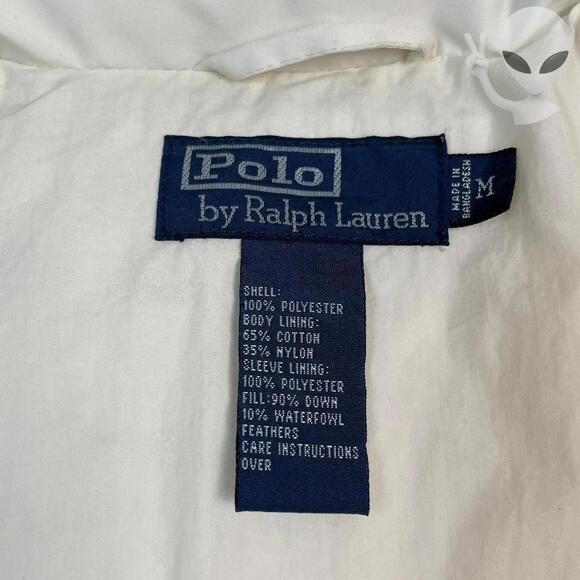 Ralph Lauren Men's Medium White Cream Puffer Jacket vintage - Picture 7 of 8